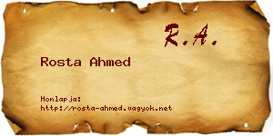 Rosta Ahmed névjegykártya